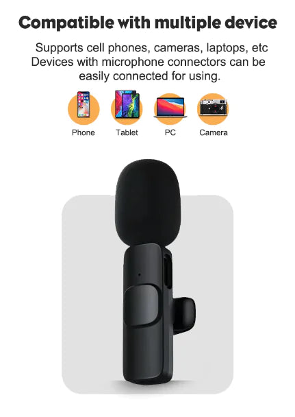 2.4GHz Wireless Lavalier Microphone (Plug & Play) – Clip‑On Mini Mic for iPhone or USB‑C Android